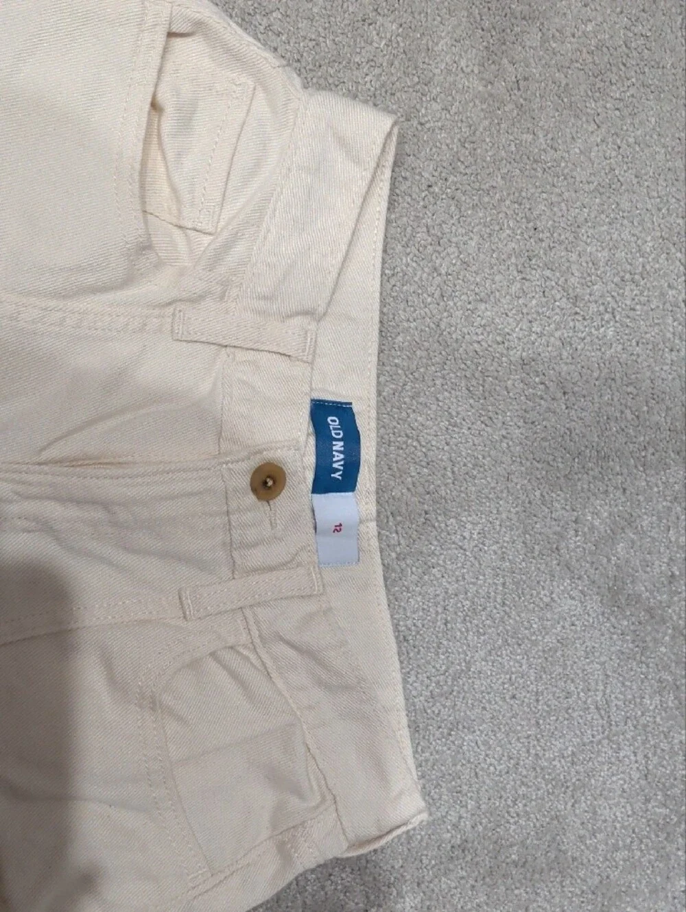 Girls Cream Cargo Pants - Relaxed Fit